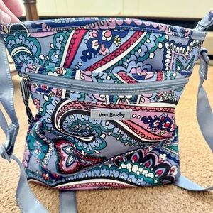 Vera Bradley Blue and Pink Paisley Crossbody Bag